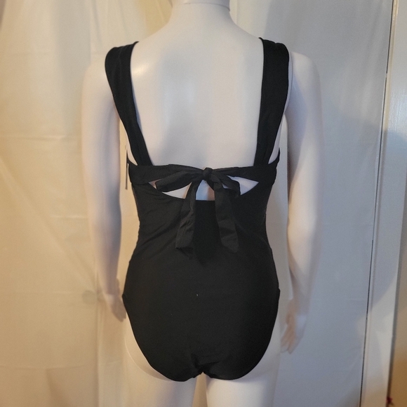 NWT Black One-Piece Swimsuit with Cutout Size Med. - Picture 2 of 3